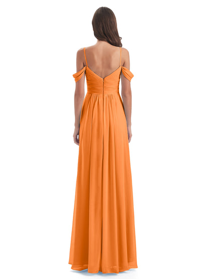Olivia Off The Shoulder Spaghetti Straps Chiffon Bridesmaid Dresses