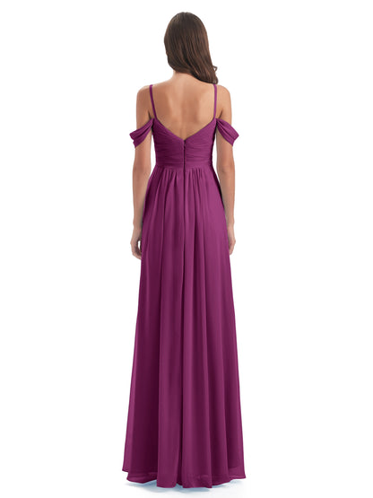 Olivia Off The Shoulder Spaghetti Straps Chiffon Bridesmaid Dresses