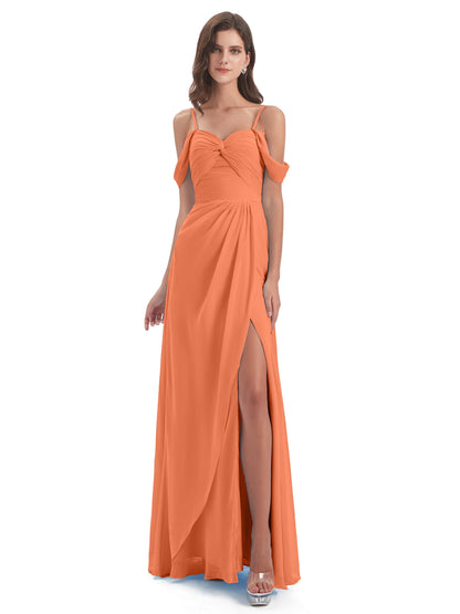 Olivia Off The Shoulder Spaghetti Straps Chiffon Bridesmaid Dresses