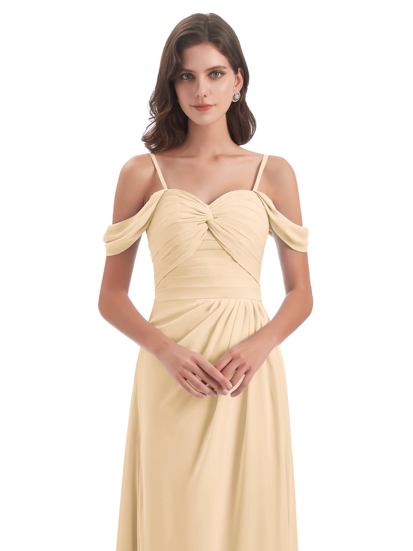 Olivia Off The Shoulder Spaghetti Straps Chiffon Bridesmaid Dresses
