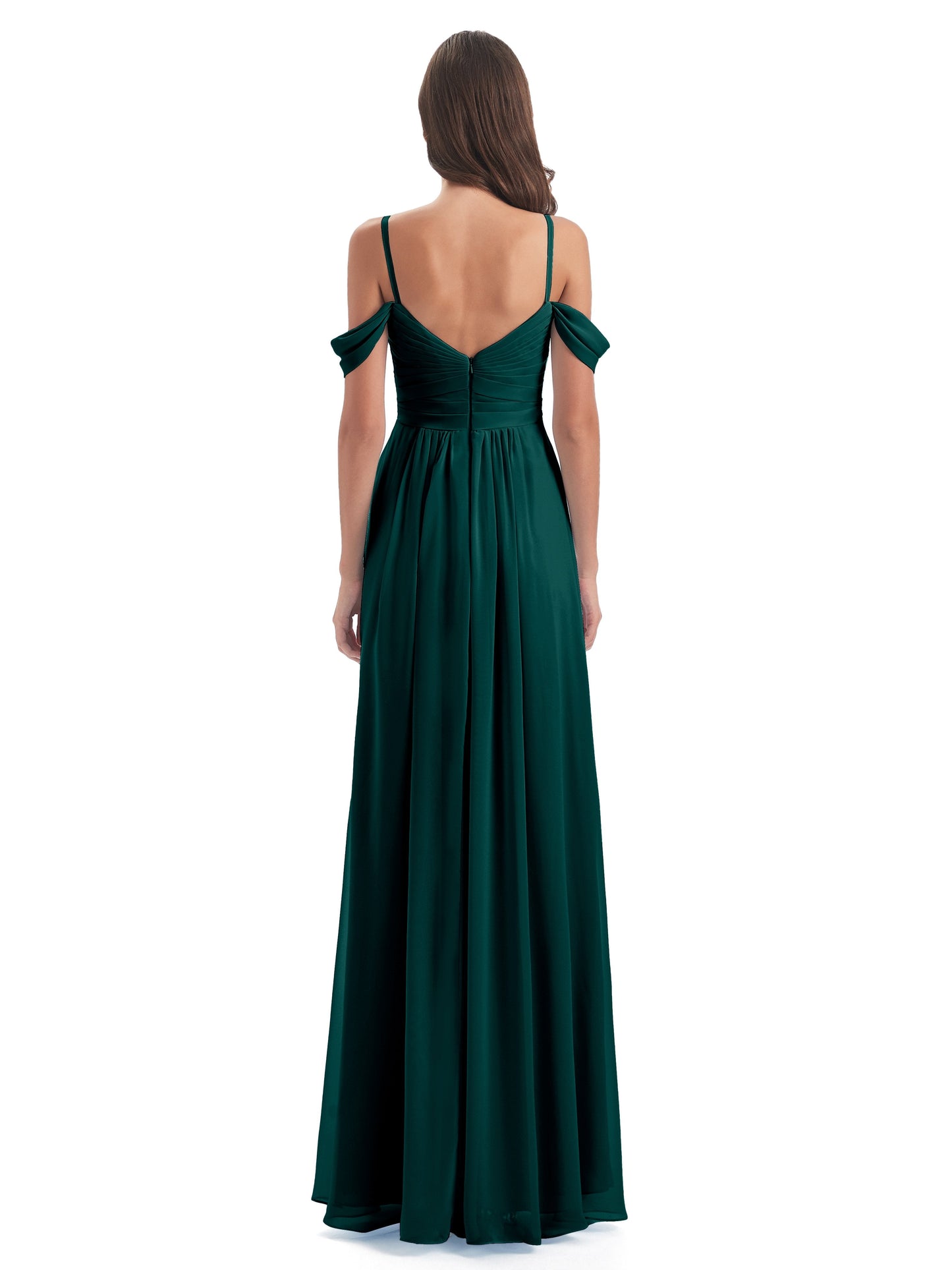 Olivia Off The Shoulder Spaghetti Straps Chiffon Bridesmaid Dresses