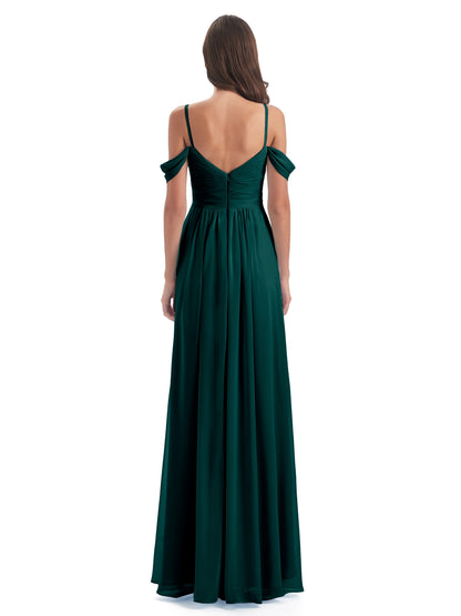 Olivia Off The Shoulder Spaghetti Straps Chiffon Bridesmaid Dresses