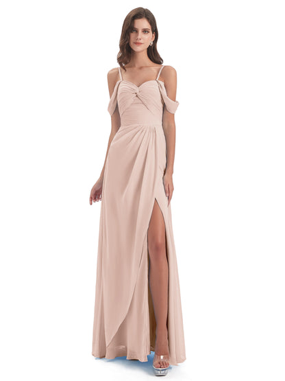 Olivia Off The Shoulder Spaghetti Straps Chiffon Bridesmaid Dresses