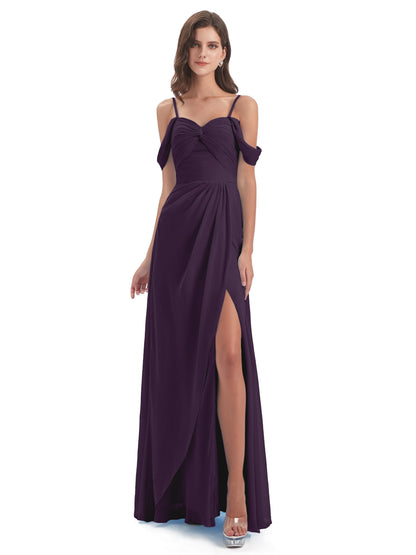 Olivia Off The Shoulder Spaghetti Straps Chiffon Bridesmaid Dresses