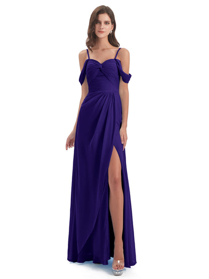 Olivia Off The Shoulder Spaghetti Straps Chiffon Bridesmaid Dresses