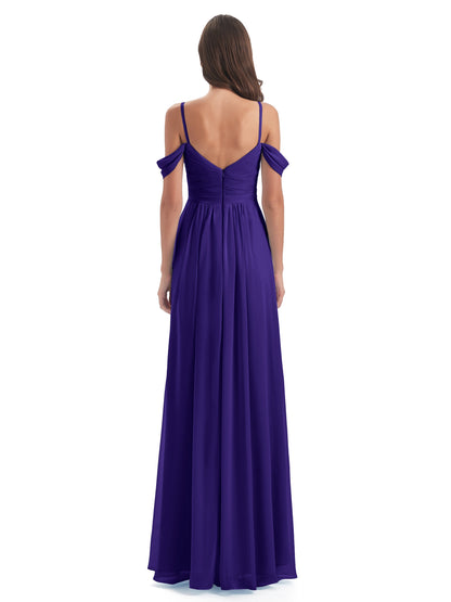 Olivia Off The Shoulder Spaghetti Straps Chiffon Bridesmaid Dresses