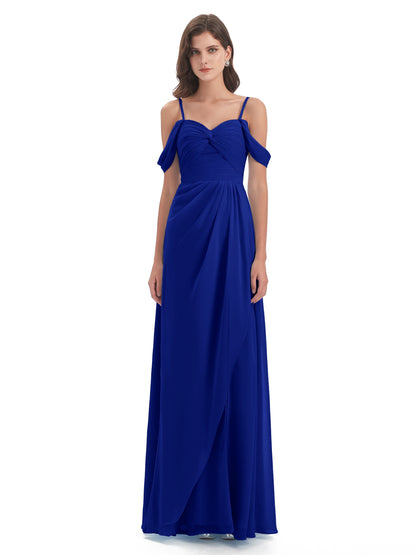 Olivia Off The Shoulder Spaghetti Straps Chiffon Bridesmaid Dresses