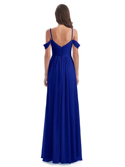 Olivia Off The Shoulder Spaghetti Straps Chiffon Bridesmaid Dresses