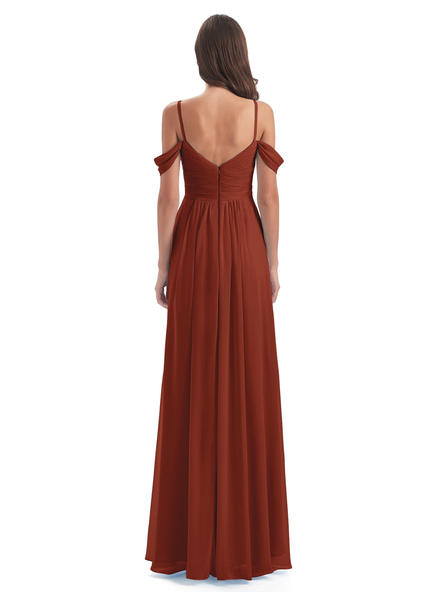 Olivia Off The Shoulder Spaghetti Straps Chiffon Bridesmaid Dresses