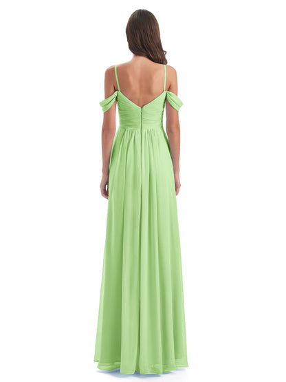 Olivia Off The Shoulder Spaghetti Straps Chiffon Bridesmaid Dresses