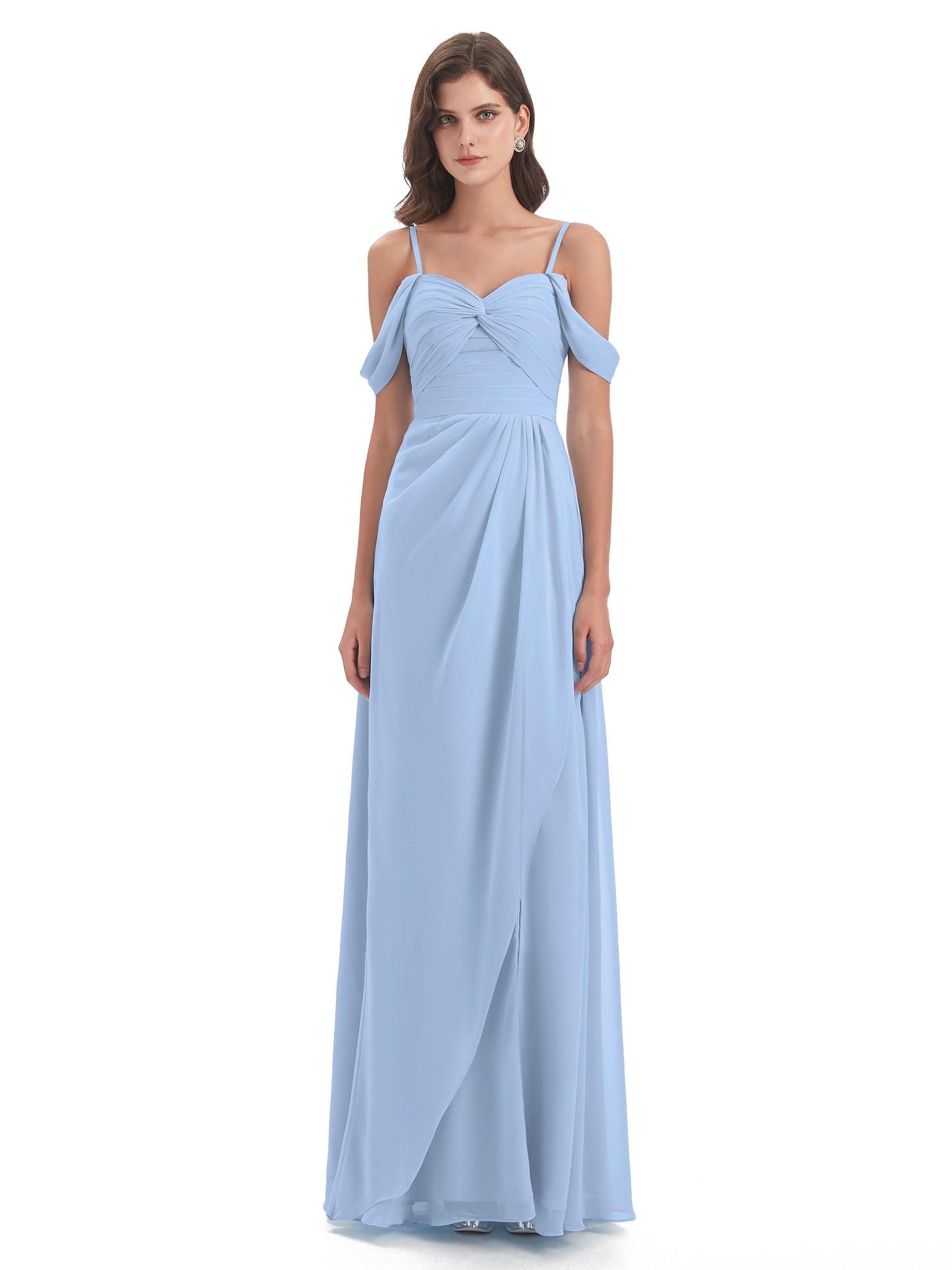 Olivia Off The Shoulder Spaghetti Straps Chiffon Bridesmaid Dresses