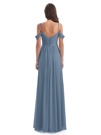Olivia Off The Shoulder Spaghetti Straps Chiffon Bridesmaid Dresses