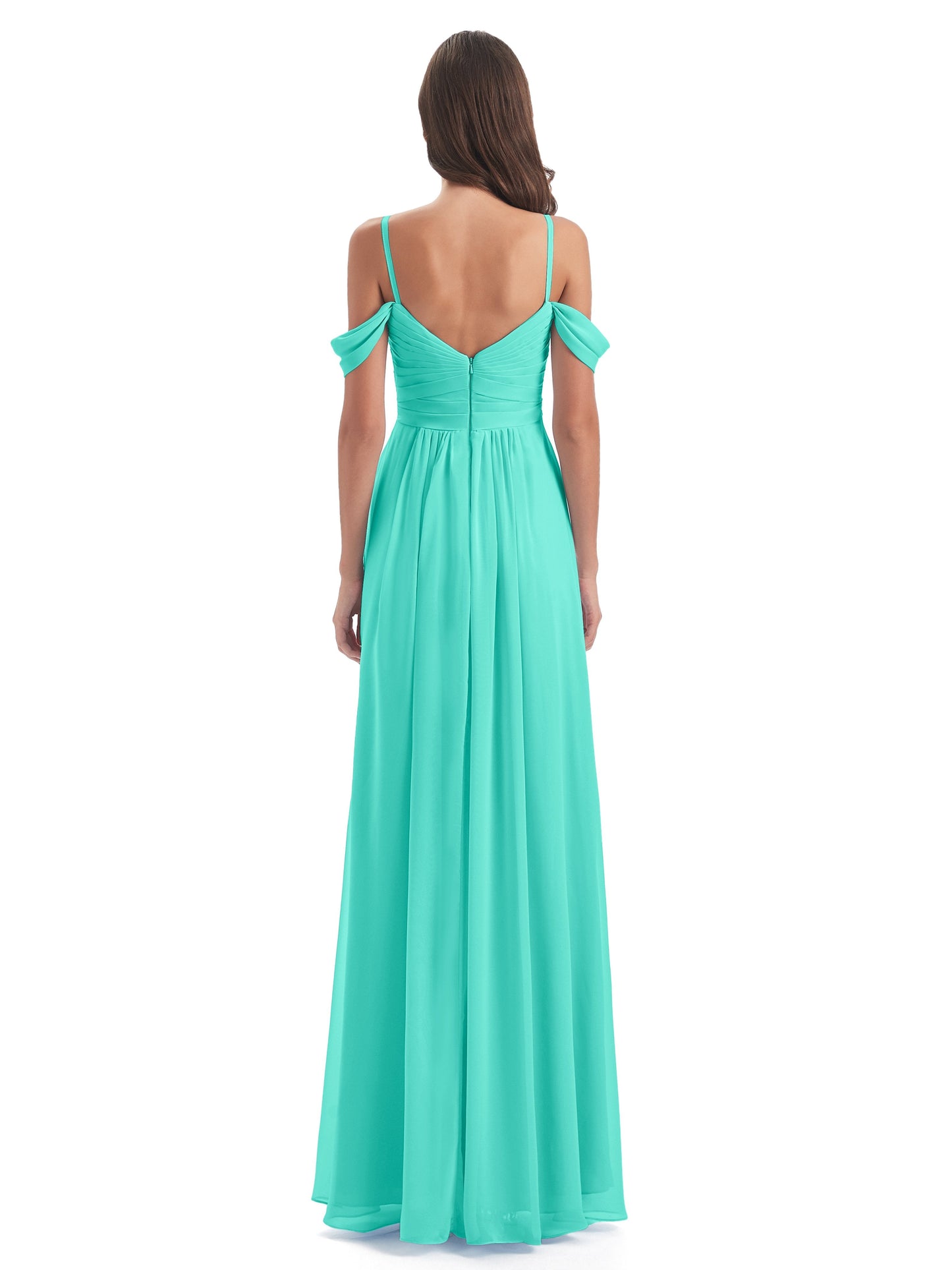 Olivia Off The Shoulder Spaghetti Straps Chiffon Bridesmaid Dresses