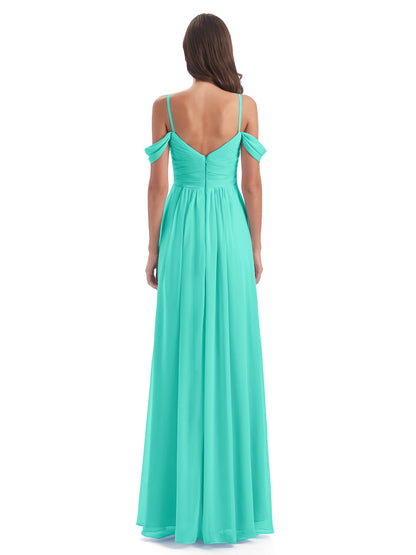 Olivia Off The Shoulder Spaghetti Straps Chiffon Bridesmaid Dresses