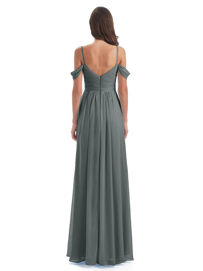Olivia Off The Shoulder Spaghetti Straps Chiffon Bridesmaid Dresses