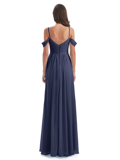 Olivia Off The Shoulder Spaghetti Straps Chiffon Bridesmaid Dresses