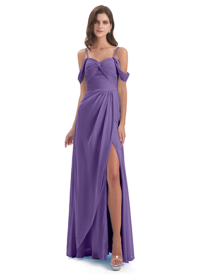 Olivia Off The Shoulder Spaghetti Straps Chiffon Bridesmaid Dresses
