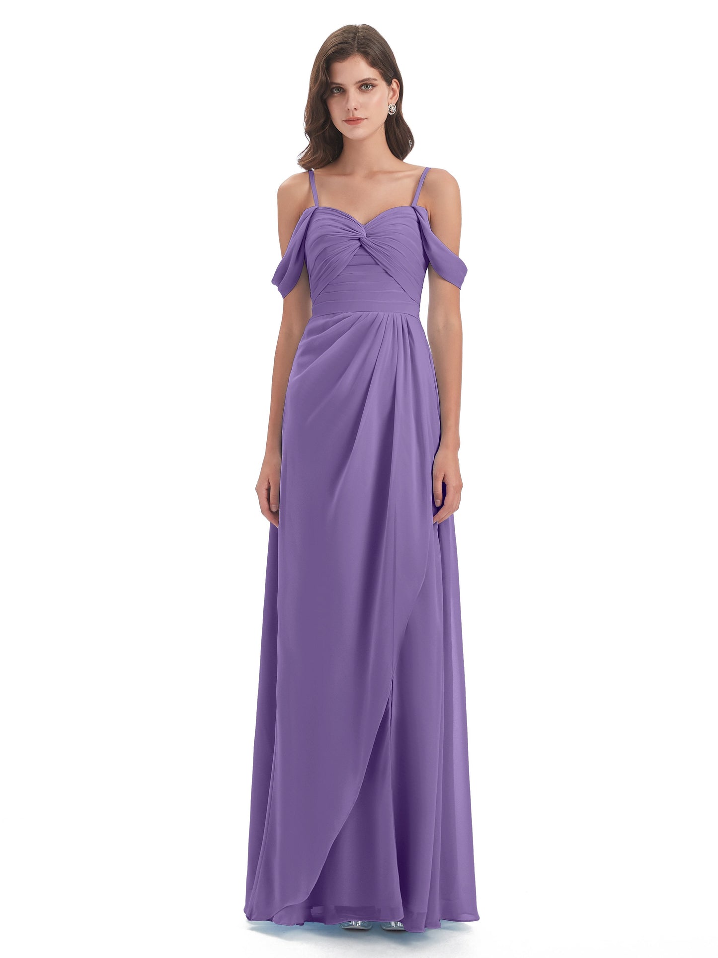 Olivia Off The Shoulder Spaghetti Straps Chiffon Bridesmaid Dresses