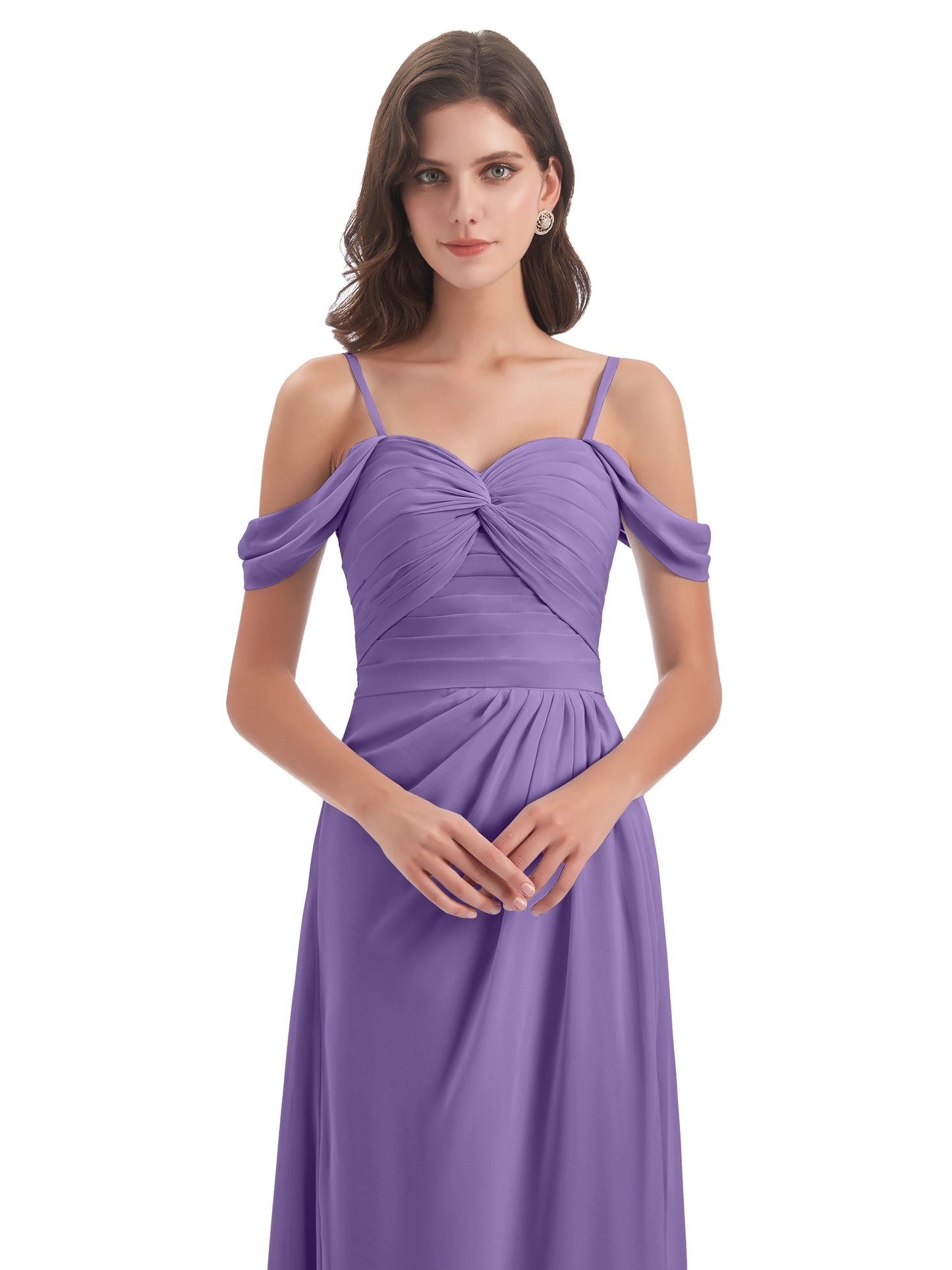 Olivia Off The Shoulder Spaghetti Straps Chiffon Bridesmaid Dresses