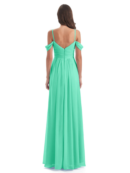 Olivia Off The Shoulder Spaghetti Straps Chiffon Bridesmaid Dresses