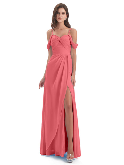 Olivia Off The Shoulder Spaghetti Straps Chiffon Bridesmaid Dresses