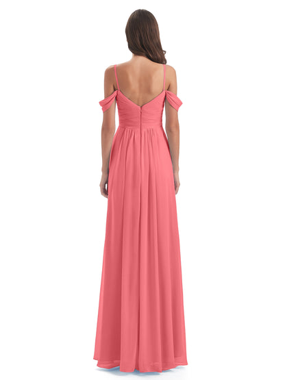 Olivia Off The Shoulder Spaghetti Straps Chiffon Bridesmaid Dresses