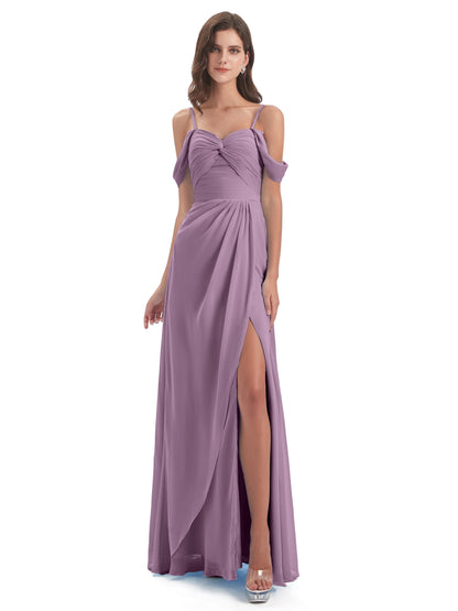 Olivia Off The Shoulder Spaghetti Straps Chiffon Bridesmaid Dresses