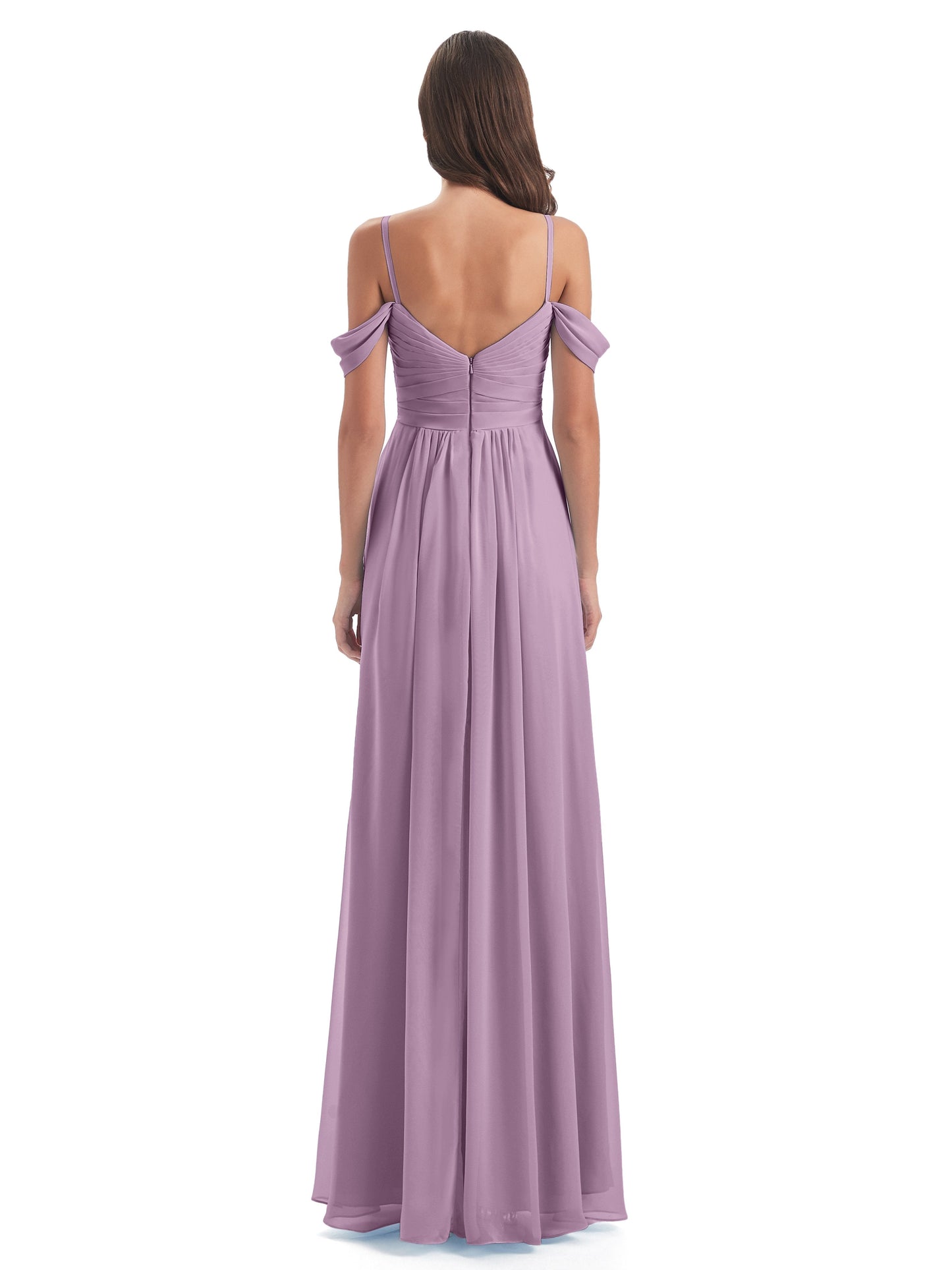 Olivia Off The Shoulder Spaghetti Straps Chiffon Bridesmaid Dresses