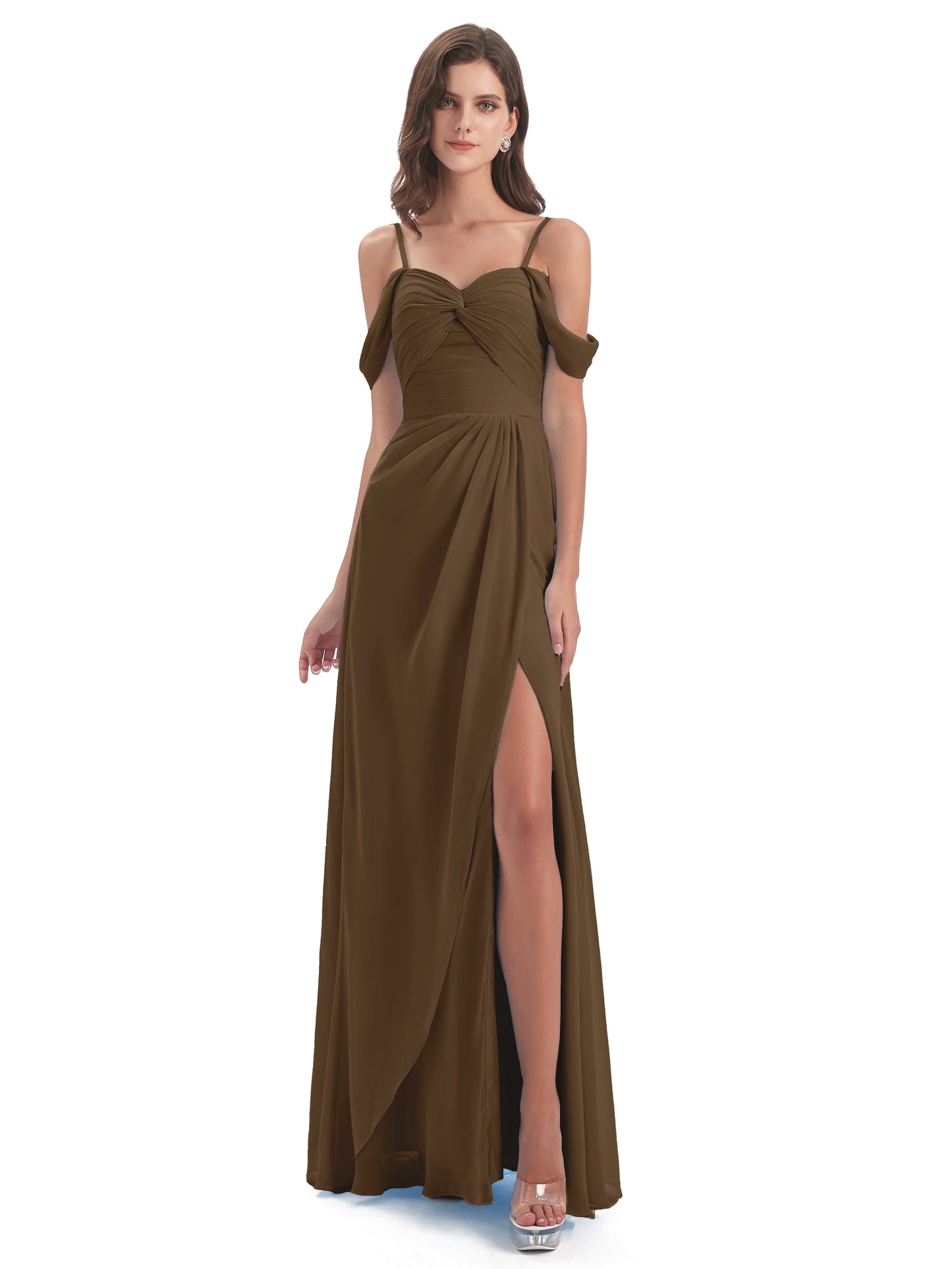 Olivia Off The Shoulder Spaghetti Straps Chiffon Bridesmaid Dresses