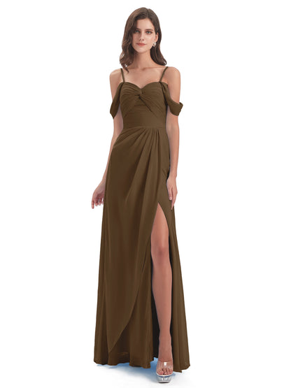 Olivia Off The Shoulder Spaghetti Straps Chiffon Bridesmaid Dresses