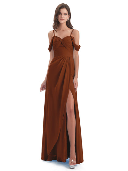Olivia Off The Shoulder Spaghetti Straps Chiffon Bridesmaid Dresses