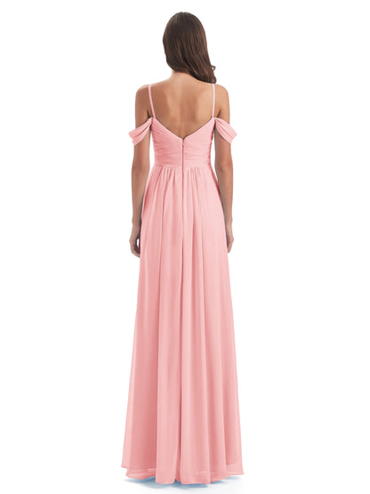 Olivia Off The Shoulder Spaghetti Straps Chiffon Bridesmaid Dresses