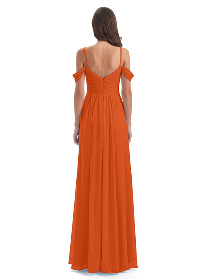 Olivia Off The Shoulder Spaghetti Straps Chiffon Bridesmaid Dresses