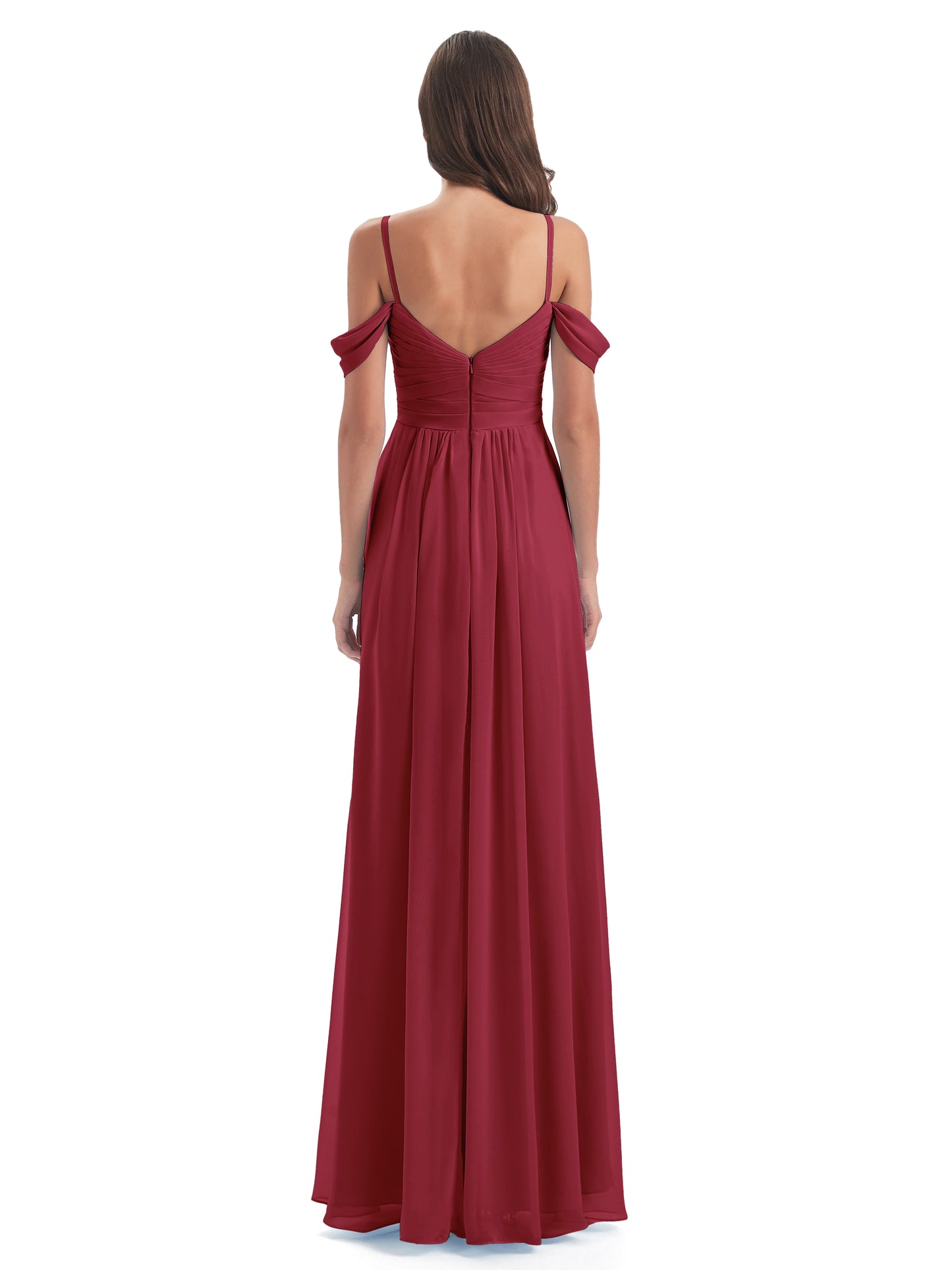 Olivia Off The Shoulder Spaghetti Straps Chiffon Bridesmaid Dresses