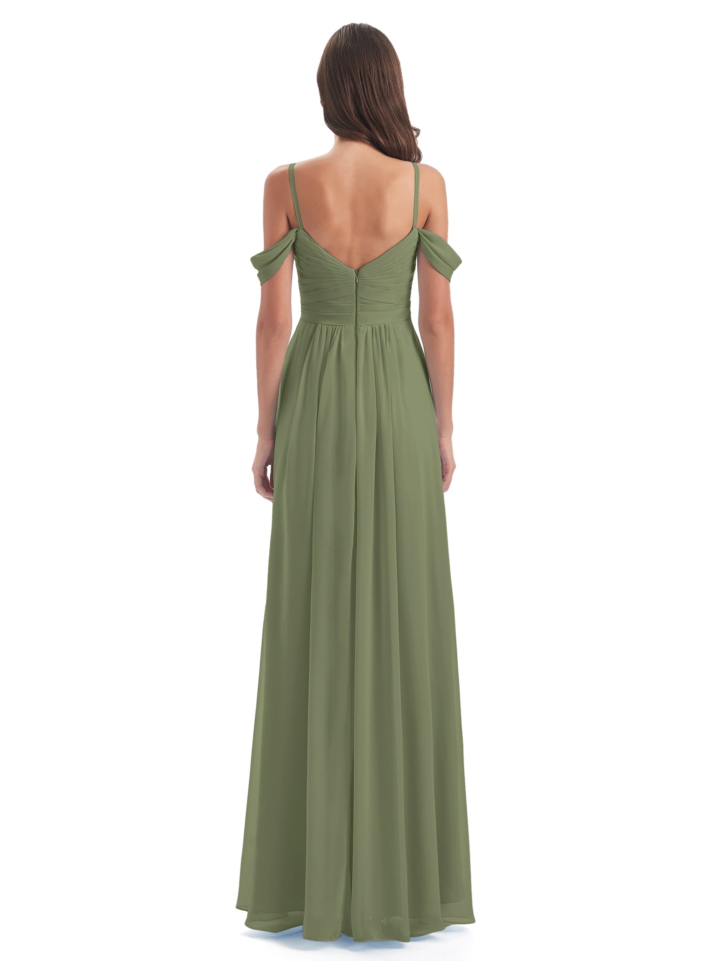 Olivia Off The Shoulder Spaghetti Straps Chiffon Bridesmaid Dresses