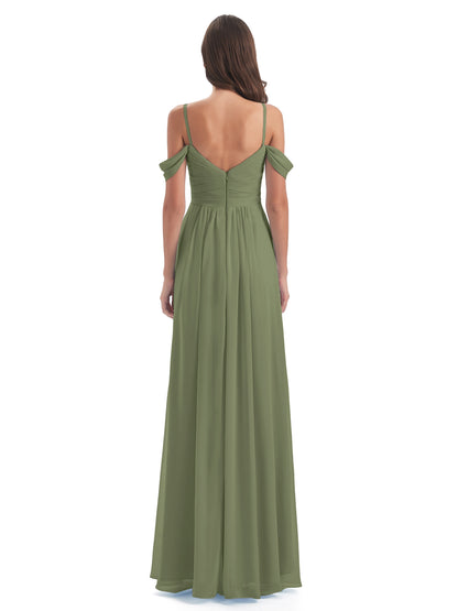 Olivia Off The Shoulder Spaghetti Straps Chiffon Bridesmaid Dresses