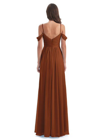 Olivia Off The Shoulder Spaghetti Straps Chiffon Bridesmaid Dresses