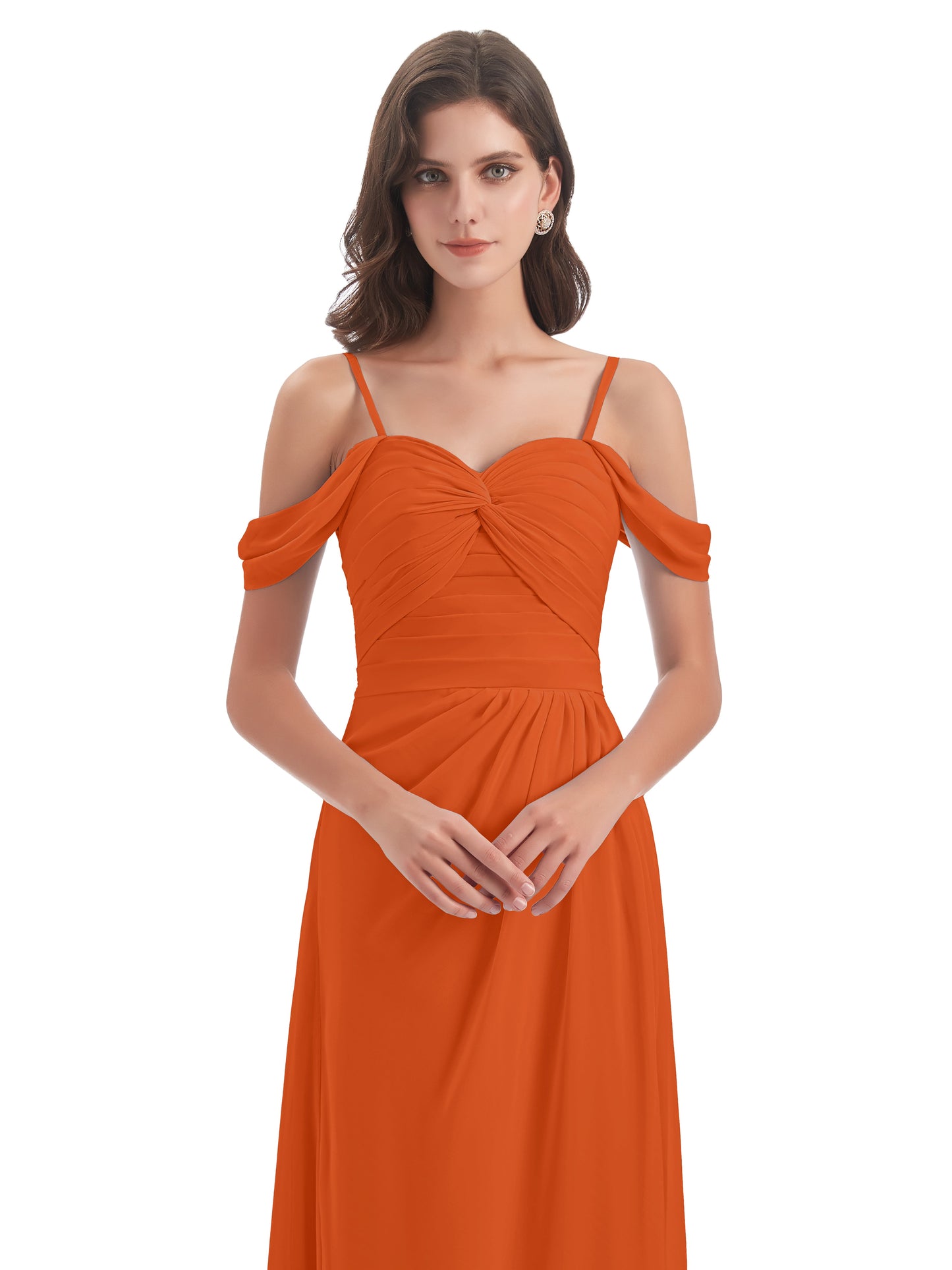 Olivia Off The Shoulder Spaghetti Straps Chiffon Bridesmaid Dresses