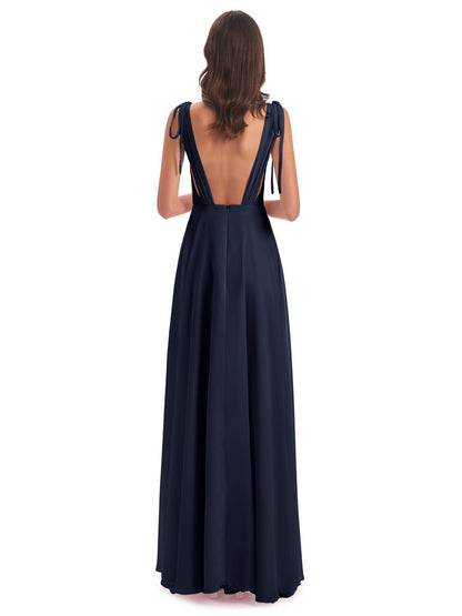 Reagan Floor Length V-neck Chiffon Bridesmaid Dresses