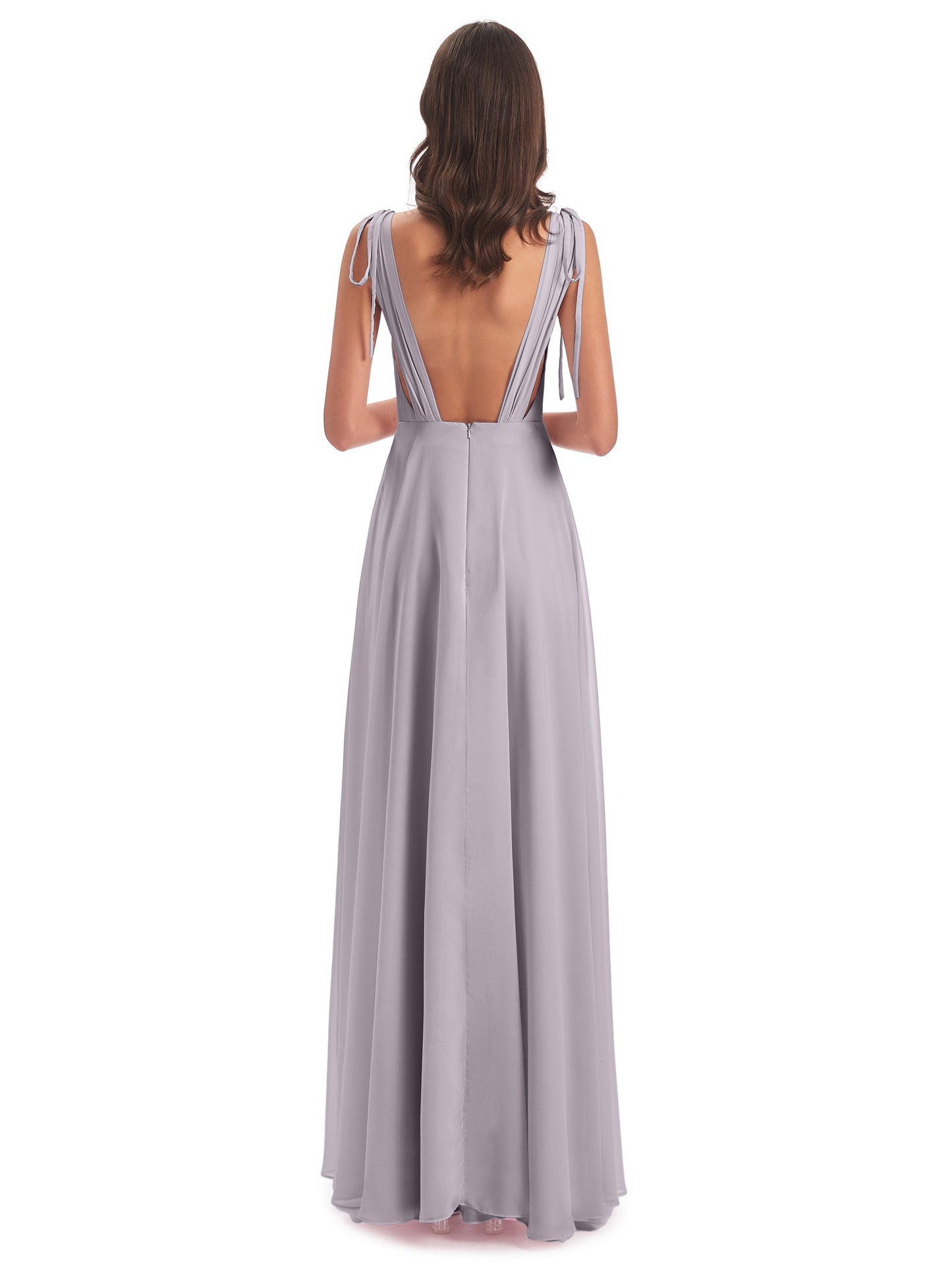 Reagan Floor Length V-neck Chiffon Bridesmaid Dresses