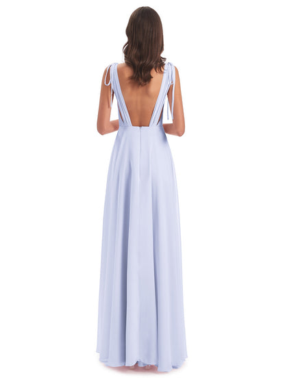 Reagan Floor Length V-neck Chiffon Bridesmaid Dresses