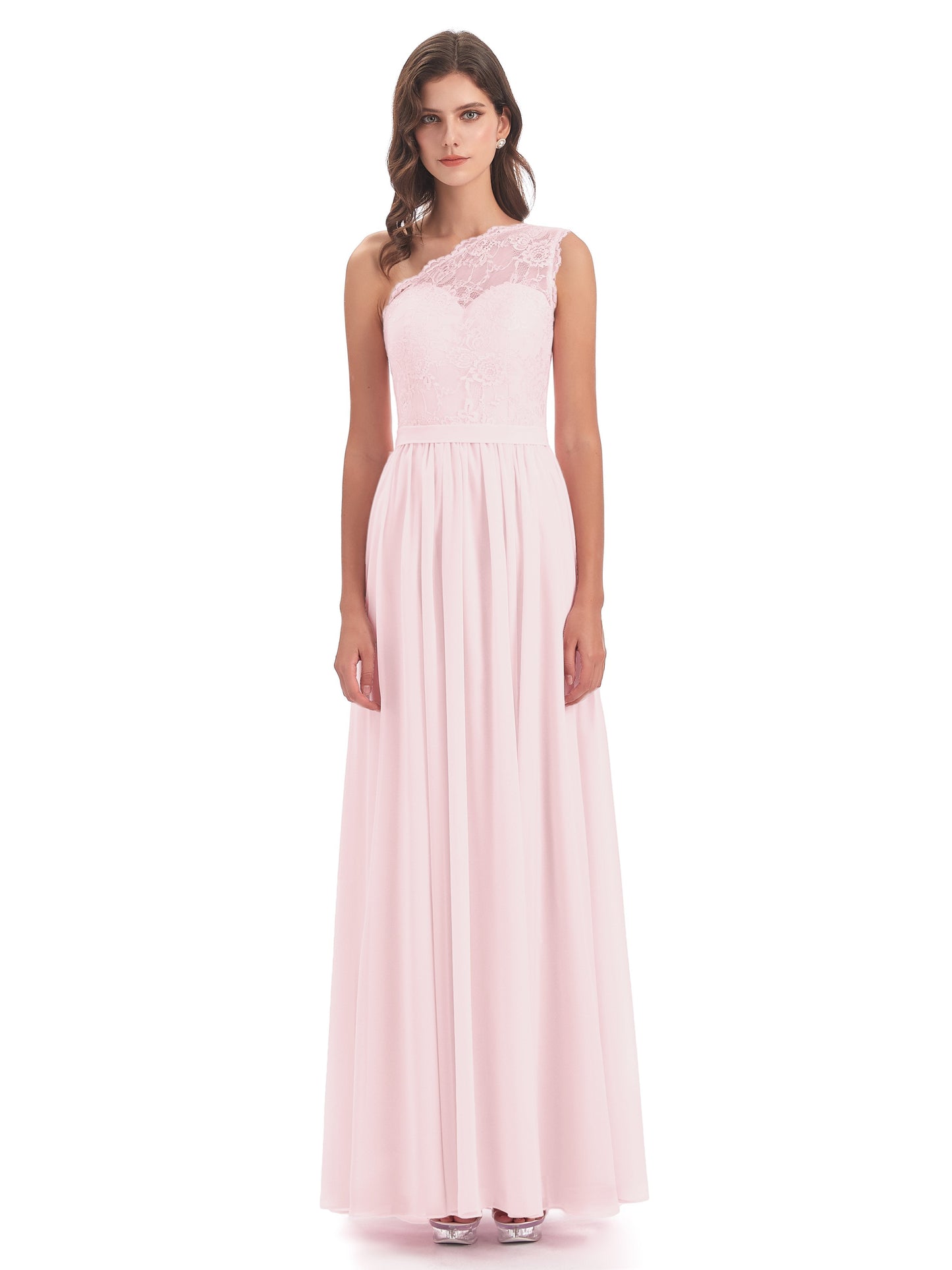 Scarlett One Shoulder Split Chiffon/Lace Bridesmaid Dresses
