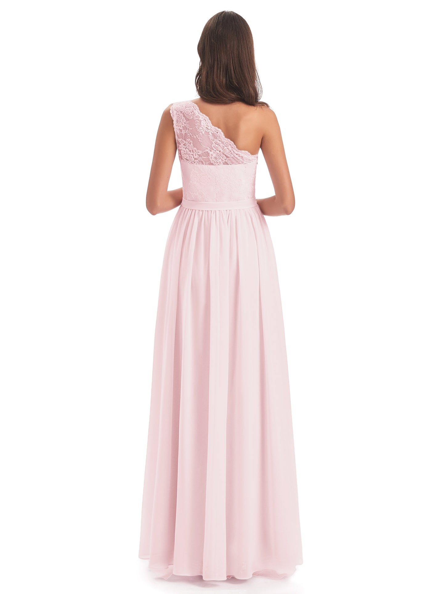 Scarlett One Shoulder Split Chiffon/Lace Bridesmaid Dresses