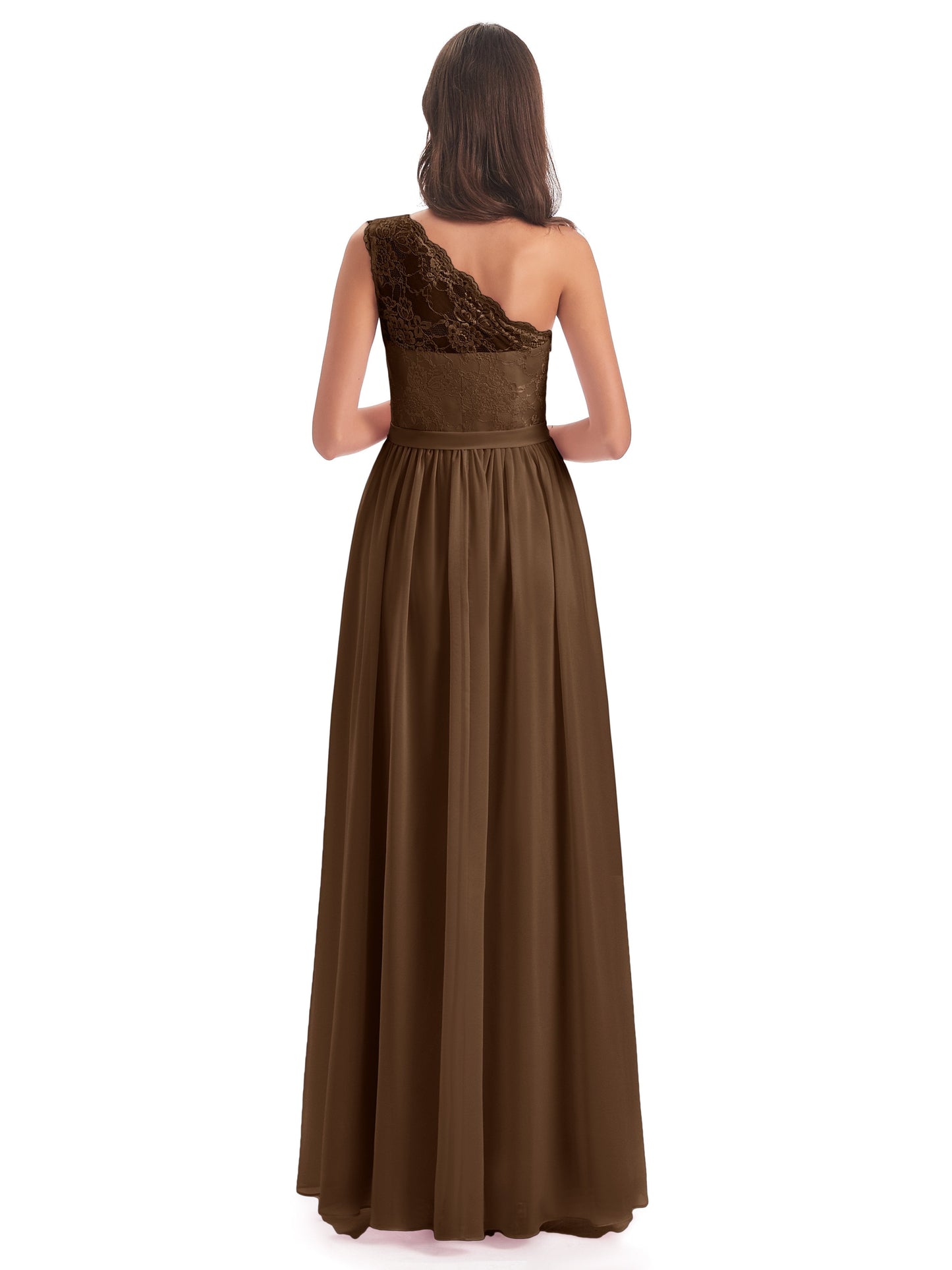 Scarlett One Shoulder Split Chiffon/Lace Bridesmaid Dresses