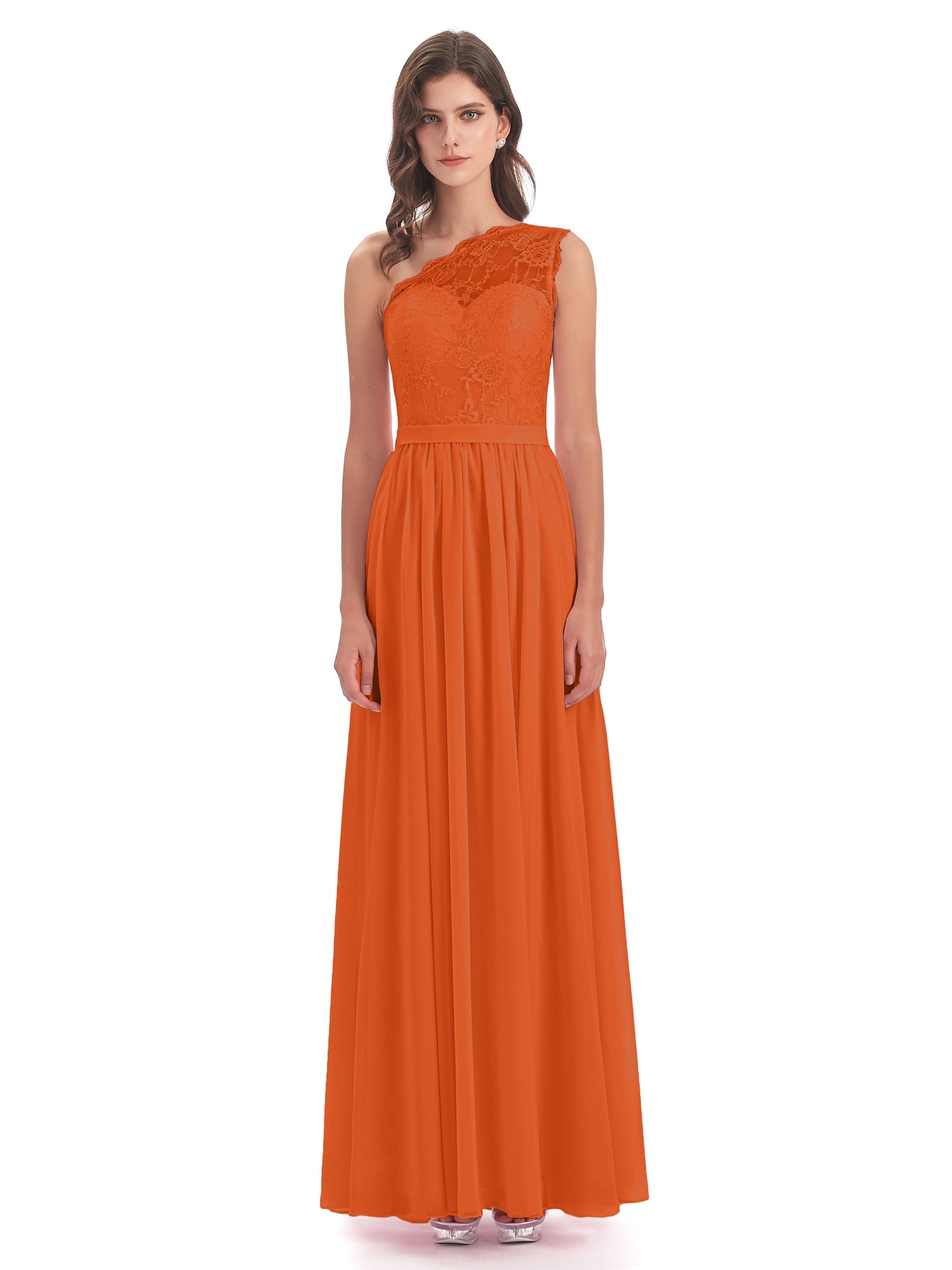 Scarlett One Shoulder Split Chiffon/Lace Bridesmaid Dresses