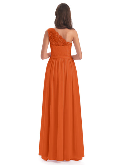 Scarlett One Shoulder Split Chiffon/Lace Bridesmaid Dresses
