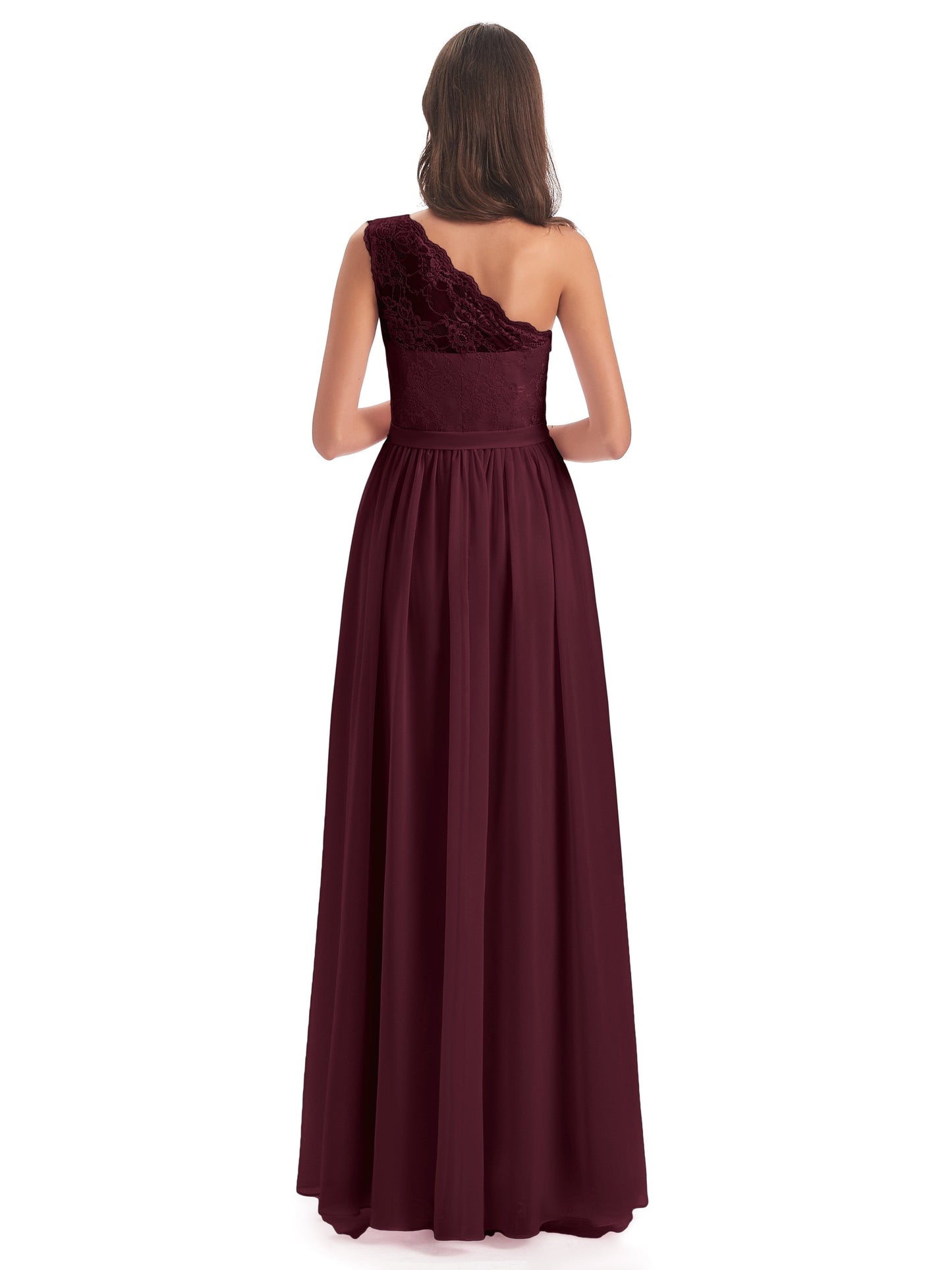 Scarlett One Shoulder Split Chiffon/Lace Bridesmaid Dresses