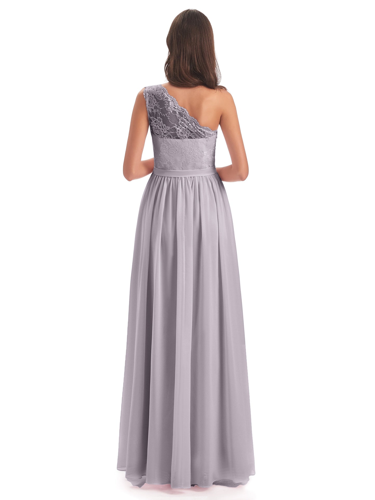 Scarlett One Shoulder Split Chiffon/Lace Bridesmaid Dresses