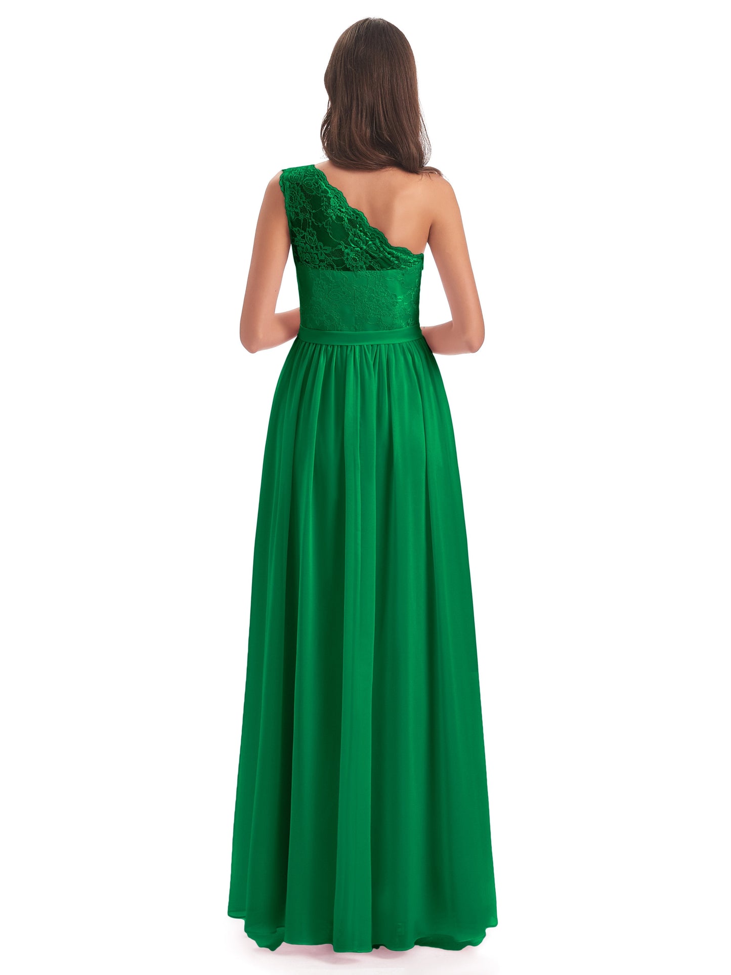 Scarlett One Shoulder Split Chiffon/Lace Bridesmaid Dresses