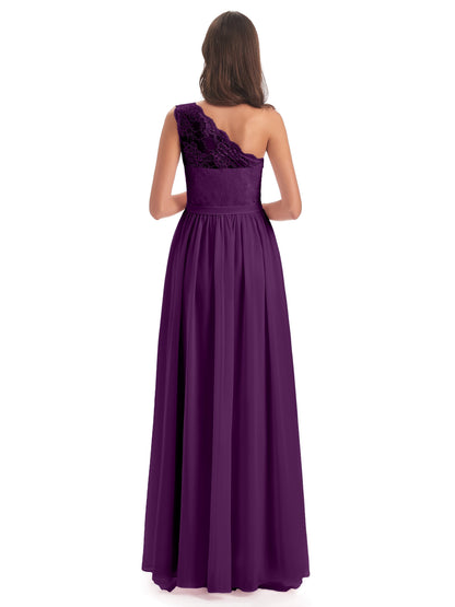 Scarlett One Shoulder Split Chiffon/Lace Bridesmaid Dresses